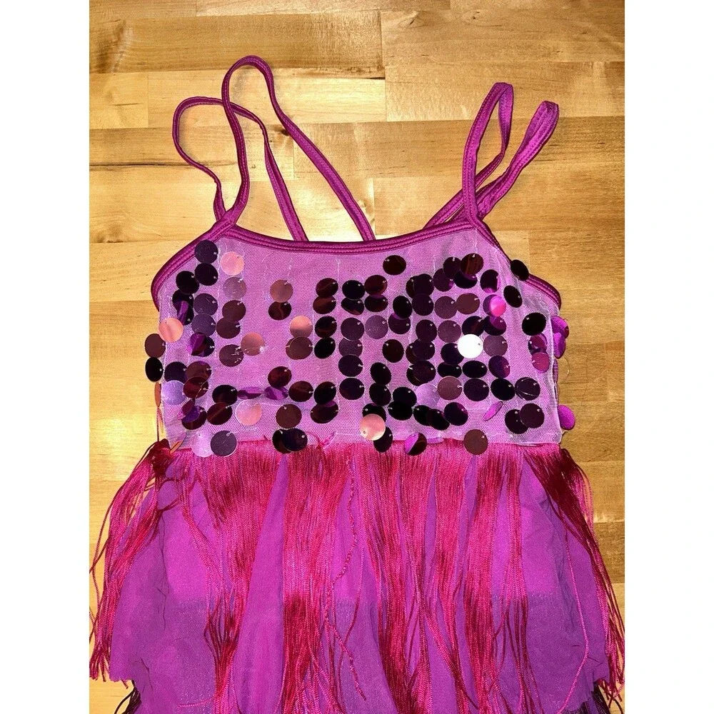 Girls Halloween/Dance Costume Purple with Sequins Size XL child